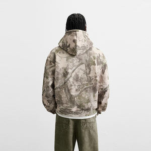 Sudadera con capucha de gran tamaño para hombre de algodón y poliéster de 500gsm de peso pesado personalizada, sudaderas de invierno de manga larga, técnicas bordadas - Product Image 2