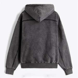 Nouvel arrivage Pull à capuche personnalisé lavé à l'acide Applique Patch Broderie Vintage Vente en gros Prix Sweats à capuche pour hommes vieillis - Product Image 6