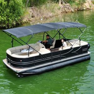 Catamarán de pontones con sistema de motor fuera de borda para deportes acuáticos, fiestas, rafting y drifting. - Product Image 1