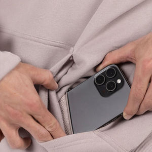 Sweat à capuche Boxy Fit en coton mélangé pour hommes avec poche sur les manches Sweats à capuche pour hommes Poids lourd de haute qualité - Product Image 4