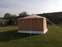 Tenda Kemah mewah kanvas katun luar ruangan tenda mewah Khaki mewah ruang tamu tenda mewah desain baru tenda mewah