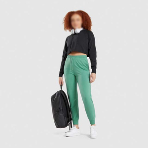 กางเกงเรียกเหงื่อของผู้หญิงผ้าแคนวาสแบบแบนเนื้อผ้าระบายอากาศได้มีขนหนาน้ำหนักเบาแห้งเร็วสำหรับฤดูใบไม้ร่วง - Product Image 6