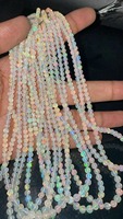 Perles rondes lisses en opale naturelle d'Éthiopie de haute qualité AA, 5 mm/6 mm, certifiées par une tierce partie, provenant d'Éthiopie, pour la fabrication de bijoux