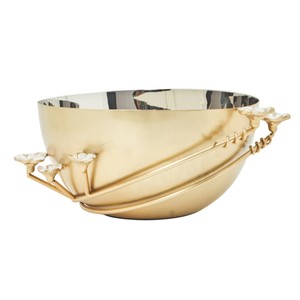 Juego de Tazones para Servir Triples de Metal Hechos a Mano de la Colección Clásica Rama de Olivo, Tazón Decorativo para Frutos Secos Chapado en Plata y Oro de Lujo - Product Image 3