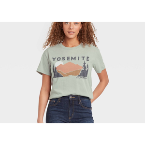 T-shirt Grafica a Maniche Corte da Donna Yosemite, Taglia XXL, Traspirante, 100% Cotone Jersey, Vestibilità Ampia, Abbigliamento Estivo, Decorazione Logo, Verde - Product Image 2