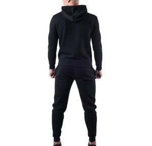 Survêtement personnalisé survêtements à rayures latérales 100% coton à capuche hommes joggers costume pantalon de survêtement évasé et ensemble de sweat à capuche - Product Image 3