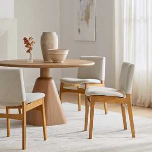 Chaise de salle à manger moderne en bois massif avec siège rembourré, fabricant OEM/ODM personnalisé, mobilier durable et élégant pour restaurant et maison - Product Image 2
