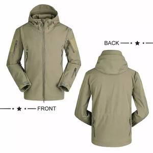 2025แจ็คเก็ตกันลมผ้าแคนวาสสีล้วนกันน้ำสำหรับผู้ชายปกตั้งอุปกรณ์ยุทธวิธีสำหรับฤดูหนาว - Product Image 1