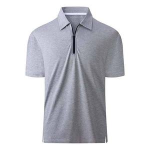 <b>Men's</b> Slim Fit Half Zip for <b>Polo</b> <b>Shirts</b> Quarter Short Sleeve Heather <b>Grey</b> Cotton Plus Size <b>Polo</b> <b>Shirts</b> <b>Men's</b> 2025 Collection - Product Image 1