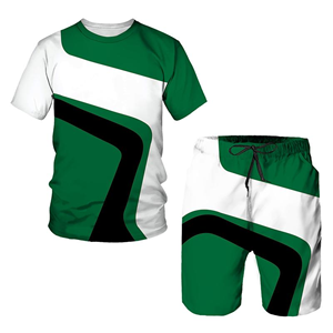 2 uds conjuntos moda verano Hombre Ropa Deportiva dos piezas chándal traje deportivo impreso camiseta Top + Pantalones cortos chándal ropa de marca masculina - Product Image 3