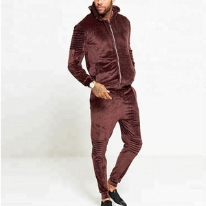 Conjunto de chándal de terciopelo para hombre de calidad superior Negro sólido Tallas M a 4XL Logotipo de diseño OEM personalizable fabricado - Product Image 2