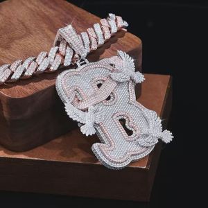 7.20 CTW rond VVS1 pendentif lettre Moissanite, pendentifs Hip Hop glacés, pendentif à breloque Moissanite personnalisé, pendentif cadeau - Product Image 3