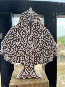 Floral Tree <b>Wood</b> <b>Block</b> Stamp| Paisley Floral Print | Indian Textile <b>Block</b> Fabric, Paper, Hand Palm Stamping - Product Image 4