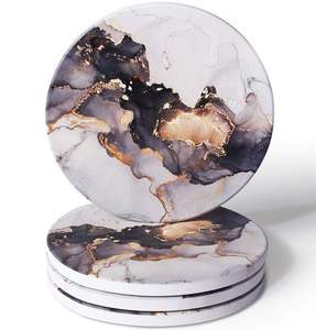 Posavasos artísticos de mármol de alta gama con artesanía superior y toque sofisticado para colecciones de vajilla elegantes - Product Image 1