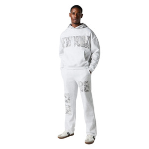 Personnalisé Nouveau Design Patch Broderie Hiver 100% Coton Sweat À Capuche Costume 2-en-1 Polaire Respirant Solide Hommes - Product Image 1