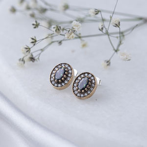 Boucles d'oreilles en pierre de topaze mystique CZ de forme ovale, bijoux turcs faits à la main, vente en gros, boucles d'oreilles en argent Sterling 925 - Product Image 3