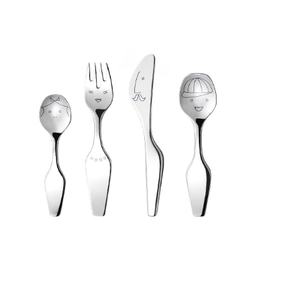 Fourchette finie en argent Style simple Couverts en acier inoxydable Forme personnalisée Cuillère Fourchette Couverts durables - Product Image 6