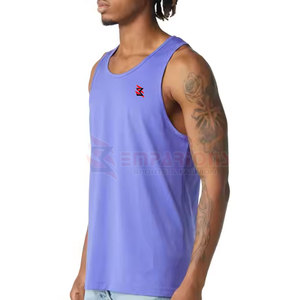 Camiseta sin mangas para hombre de algodón 100% al por mayor, ropa de entrenamiento sin mangas transpirable de secado rápido, estilo tejido informal a bajo precio - Product Image 3