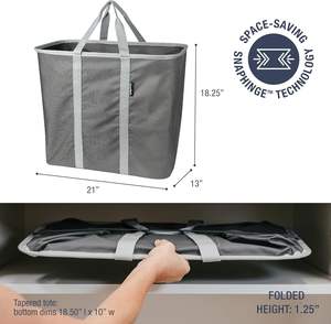 Panier à linge pliable à grande capacité de 64 L, design flexible, conteneur de rangement, lot de 2, portable, fabriqué au Vietnam, poignées durables - Product Image 2