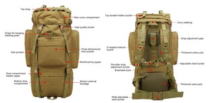 BPL49 C1 marco de aluminio en forma de U gran montañismo multifuncional al aire libre montañismo viaje táctica mochila - Product Image 6