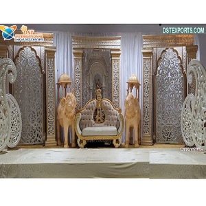Decoración de Escenario para Bodas Mughales, Decoración de Escenario para Recepciones de Bodas Musulmanas, Decoración de Escenario para Eventos de Nikah Musulmanes - Product Image 1