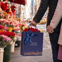 Bolsa de Regalo de Papel con Diseño de Puntos, Personalizada y de Lujo, con Asa, para Joyería, Recuerdos de Boda, Regalos de Agradecimiento, Caja