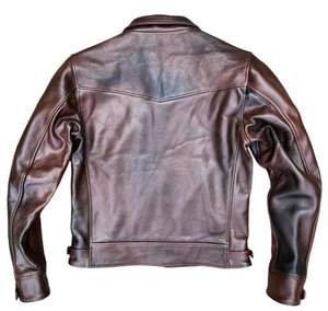 แจ็กเก็ตหนังแท้ทรงสลิมฟิตสำหรับผู้ชาย, แจ็กเก็ตหนังแท้ซิปล็อคแบบลำลองดีไซน์ทันสมัยสีดำงาช้างแฟชั่นสำหรับฤดูหนาว - Product Image 3