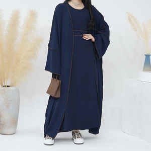 Abaya longue en soie anti-plis de Dubaï, style vintage, haute qualité, faite à la main, pour femmes musulmanes, idéale pour la prière - Product Image 2