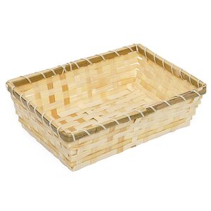 Natural Bamboo Xena Woven Rectangular Storage <b>Baskets</b> for <b>Bathroom</b> Organization - Product Image 2