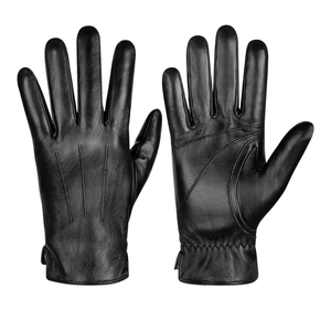 Gants de travail d'hiver en cuir extérieur robustes personnalisés marron pour hommes gants en cuir chauds doublés en polaire isolés - Product Image 2