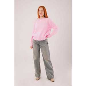 Suéter de Punto Rosa para Mujer, Cuello Redondo, Estilo Liso, Venta al Por Mayor - Product Image 5