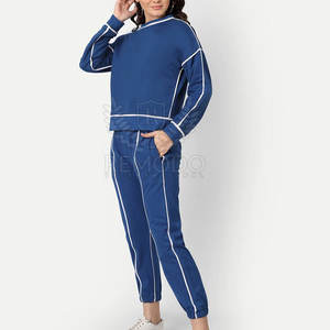 Conjunto de chándal de ropa de calle personalizado para mujer Conjunto de chándal a granel de algodón de nuevo diseño - Product Image 3