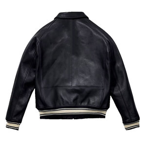 Veste en cuir vintage avec logo personnalisé OEM pour hommes, confortable, col montant rouge avec fermeture à glissière, style délavé pour l'hiver - Product Image 6