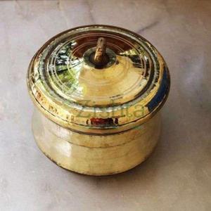 Pot de service en laiton pur pour servir des plats de riz aux currys dal dans d'authentiques restaurants indiens ou à la maison - Product Image 6