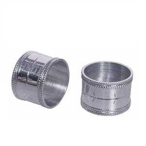 Rond de serviette rond en métal argenté de créateur Porte-serviettes décoratif pour table à manger d'hôtel de luxe pour les fêtes de mariage approvisionné - Product Image 2