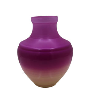 Florero redondo de vidrio, maceta decorativa de dos tonos de colores para boda y decoración de mesa hecha a mano - Product Image 1