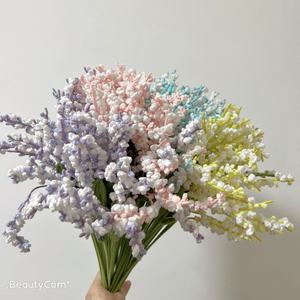 Bouquet de fleurs artificielles réalistes au crochet, fausses tiges de Smartweed pour arrangements floraux à la maison, mariage ou fête - Product Image 3