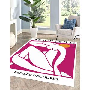 Tapis silhouette femme Matisse : reproduction d'art moderne, tapis imprimé, tapis fin non tissé - Product Image 3