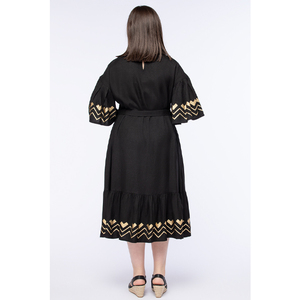 Ropa de niña con estilo profesional Nuevo diseño OEM Escote Casual Vestido de manga corta Estampados bordados Plus Fiesta al por mayor - Product Image 3