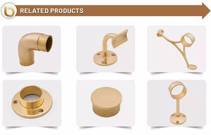 Soporte de riel de pie de poste de 90 grados de pulido de latón de 51mm de alta calidad directo de fabricante indio contemporáneo para pasamanos - Product Image 3