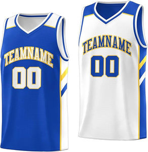 Camiseta de baloncesto personalizable de poliéster 100%, camiseta estampada transpirable en varios tamaños y colores para uso en verano - Product Image 3