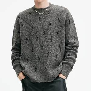 Wholesale Custom Knitted Logo Men's Heavyweight Cotton <b>Sweatshirts</b> Custom <b>Vintage</b> Long Sleeves Embroidered Loose Fit Neck Lined - Product Image 5