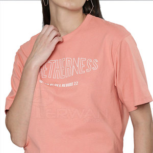 Último estilo personalizado color mujeres camiseta de gran tamaño al por mayor personalizada mujeres camiseta de gran tamaño - Product Image 4