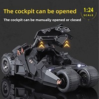 Modèle de voiture en alliage moulé sous pression 1:24 - Véhicule militaire réaliste avec lumières et sons, jouet de collection pour anniversaire, cadeau pour le divertissement