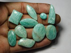 10 ชิ้นอเมซอนไนต์ธรรมชาติ Cabochons หินหลวมอเมซอนไนท์เครื่องประดับอินเทรนด์พร้อมส่งโดยตรงจากผู้ผลิตอัญมณีอินเดีย - Product Image 2