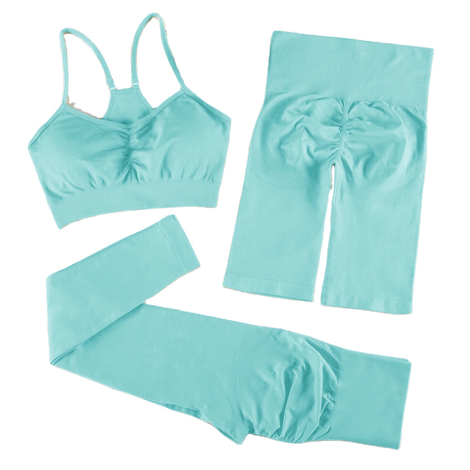 Latest Style Lightweight Women's Yoga Set High Quality Custom Logo Breathable Solid Pattern Elastic Waist 2-Piece OEM Services