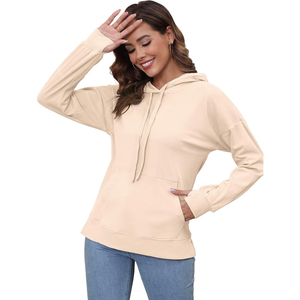 Sudadera con capucha deportiva para mujer, sudadera recortada para gimnasio, jersey de gran tamaño, sudaderas con logotipo personalizado, sudadera de entrenamiento de algodón, venta al por mayor - Product Image 6