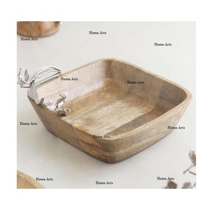 Juego De 2 Cuencos De Postre De Madera Tazón De Chocolates De Forma Cuadrada De Calidad Premium Del Fabricante In Home Arts - Product Image 3