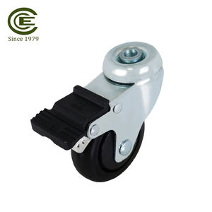 Rueda Giratoria de Polipropileno y Acero de 3 Pulgadas con Perno Central Hueco y Freno, Rodamiento Suave, Resistencia Media, para Carretilla - Product Image 4