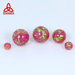Lab Created Fashion Opal Round Shape <b>Beads</b> Loose in OP23 Carmine <b>Red</b> for Silver Accessories and Jewelry in Best Factory Price - Product Image 2